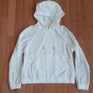 Lululemon mesh on mesh white zip up hoodie